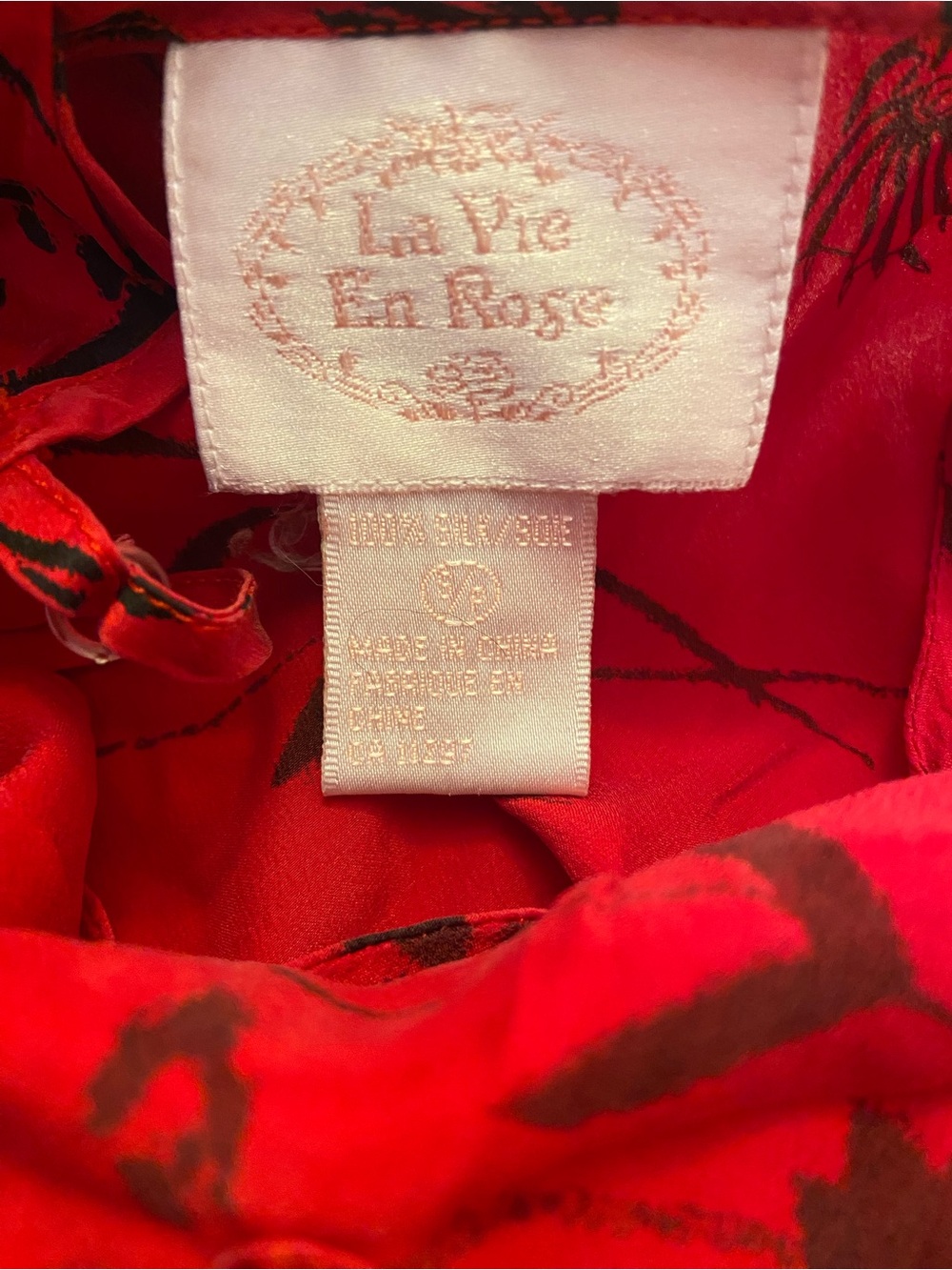 VTG La Vie En Rose Red Floral Slip Maxi Dress - Picture 4 of 4